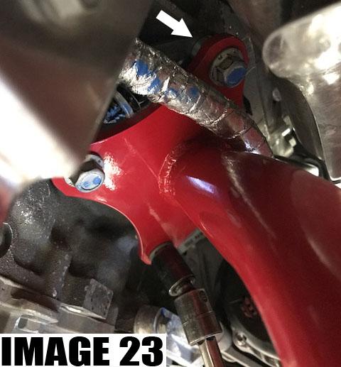 Install new motor mount as shown in IMAGE 23, noting the