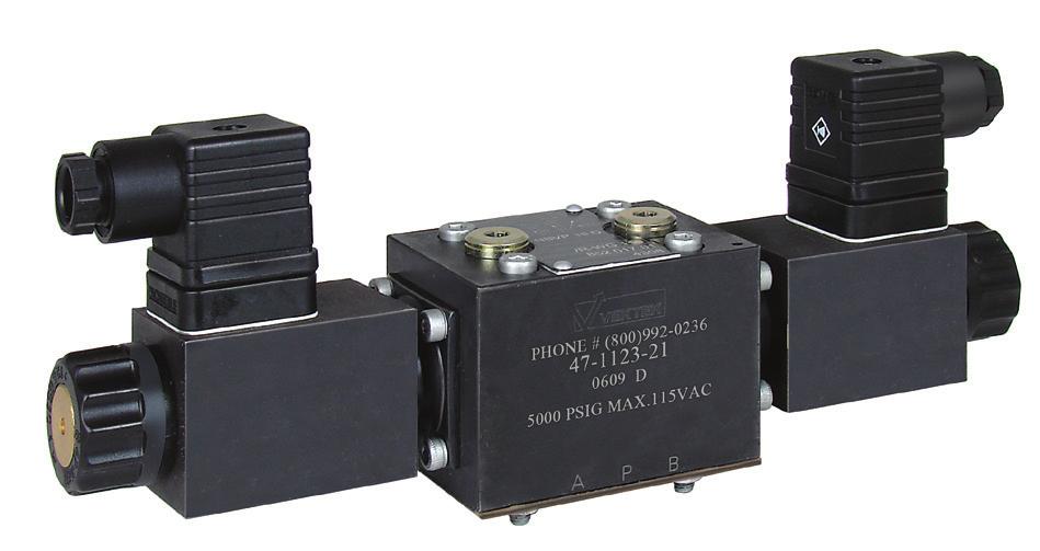 Directional Con trol Valves 3-osition 4-ort Manually Operated Manual and Solenoid 3-osition 4-ort hese valves offer the features to efficiently control a double acting workholding system.