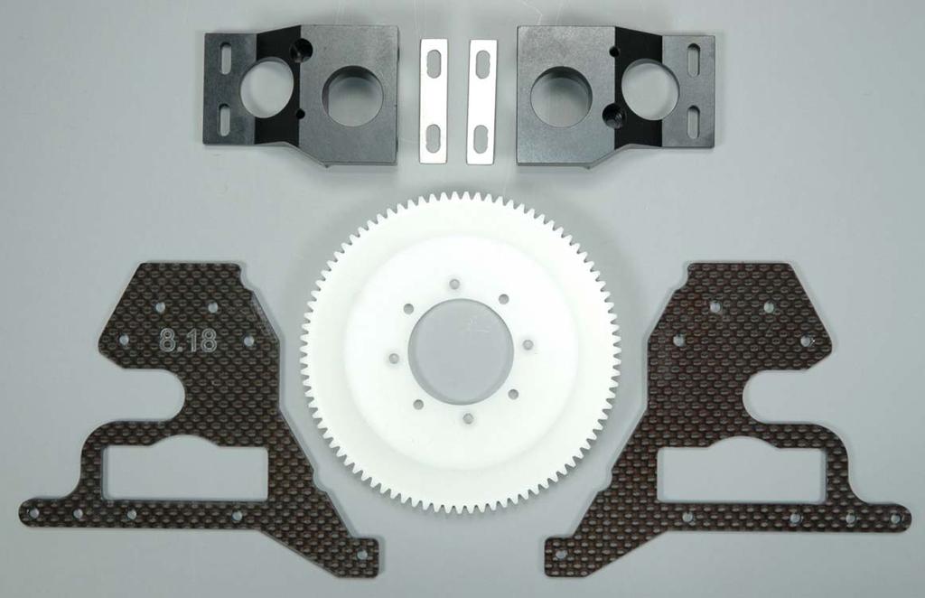Step #1 Gear Ratios A) Gear Ratio - Bag #1A Kit Specific 8:18 Ratio #115-50 Left Motor Mount 8:18 #115-51 Right Motor Mount 8:18 #119-118 Graphite Ratio Plates 8:18 #115-47 Motor Shims #0865-90 90