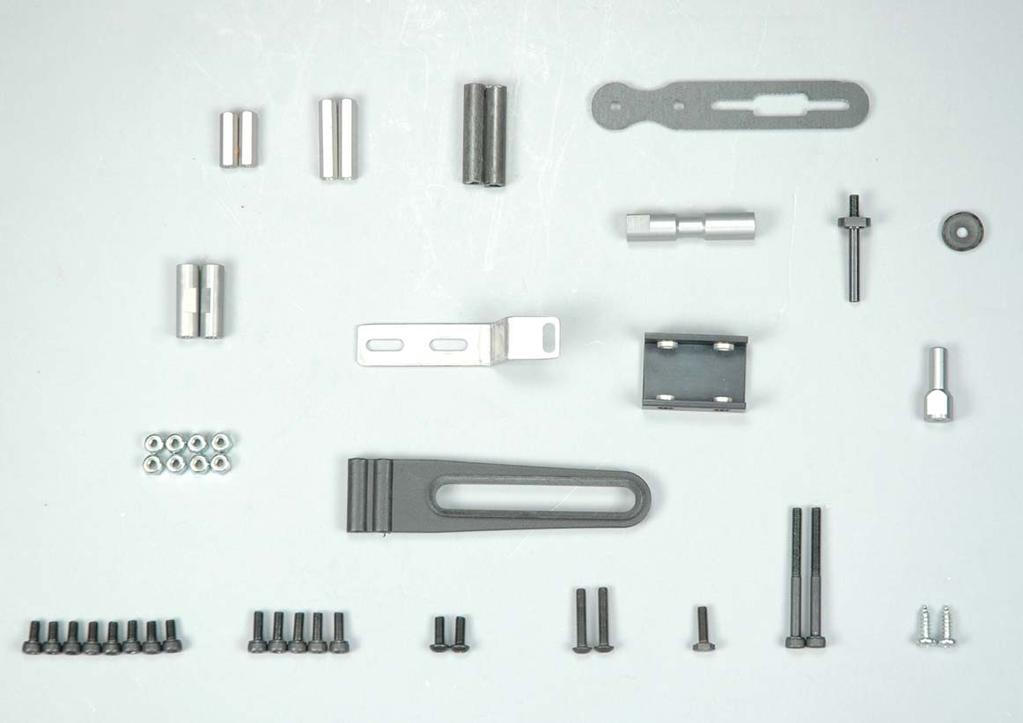 B) Frame Fasteners - Bag #2B #126-69 22mm Hex Spacer #115-60 Graphite Tubes #115-62 Switch Plate #126-68 15mm Hex Spacer #0217-9 140 Bellcrank Spacer #115-20 Frame Spacer #115-58 Fan Shroud Mount