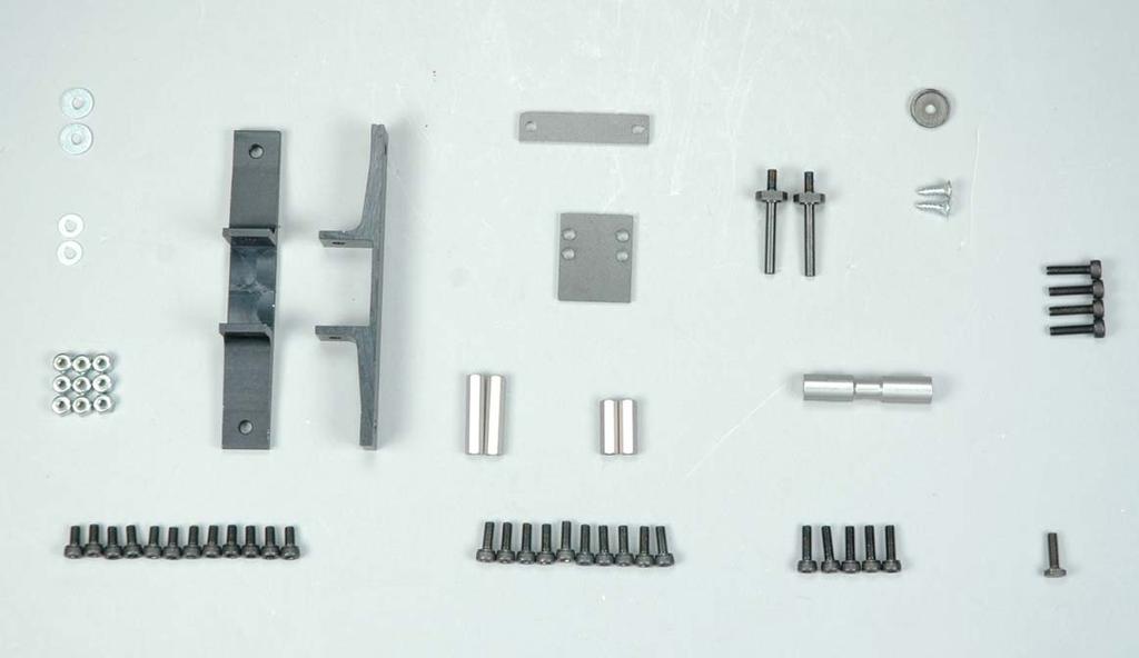 B) Right Frame Components - Bag #3B #0003 M3 Washer Large #115-40 CNC Landing Gear Brackets #115-98 Lower Clutch Spacer #0169 Bellcrank Stud #0217-9 140 Bellcrank Spacer #0009 M3 Washer Small #115-96