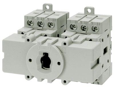 Motor Disconnect Switches Series A7 Base Mounted 3 Pole Changeover and 6 Pole Switches - 90 o Throw ➊➌ Changeover (Center OFF) 6 Pole Number Number Number Number