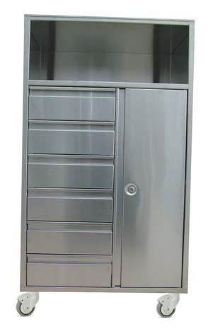 27918 GLASS-INOX CABINET Made of AISI 304 stainless steel with two lockable doors in temperated