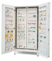 180 with 8 medicine compartments each (extendable to 10 compartments) - perimetrical anti-dust gaskets -