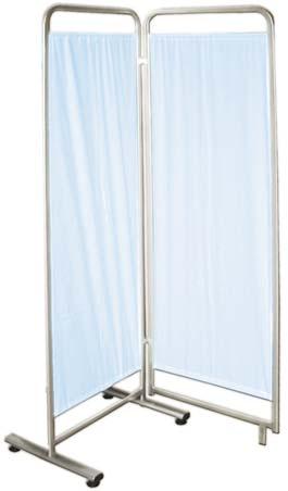 Size: 150xh 170 cm - 3 wings (50 cm each) 200xh 170 cm - 4 wings (50 cm each) SEPARATION SYSTEMS AND CURTAINS see page 106 Made in Italy 27970 27974 2 OR 3 WINGS WARD SCREENS WITH TREVIRA OR COTTON