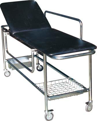 Basket Code 27812 (not included) 44760 + 44761 PROFESSIONAL PATIENT TROLLEY - ADJUSTABLE HEAD SECTION 27804 PROFESSIONAL PATIENT TROLLEY with adjustable head section, side rails and oxygen cylinder