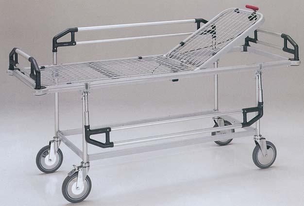 ADJUSTABLE HEIGHT PATIENT TROLLEY WITH TR AND RTR 27806 PATIENT TROLLEY - with adjustable height, TR and RTR Stilish sturdy and comfortable trolley with innovative design allowing operators to easily