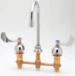 Lavatory Faucets B-2866-05 Lavatory Faucets 8 deck-mount concealed widespread faucet Swivel gooseneck cartridges Wrist-action handles with color coded indexes ½ PSM male inlets with coupling nuts