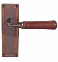 16 Door Furniture > Empire Solid Brass married with the warmth of genuine Italian leather, giving a touch of luxurious comfort.