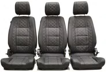 Style in quilted SOFT leatherette in colour: BLACK High-quality seats, including all under seat brackets.