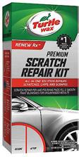 repairs The kit includes a clear-coat pen to fill in scratches, three sanding pads of various grits to smooth the clear-coat, paint clarifying compound, and spray lubricant All-in-one solution to