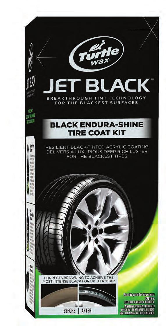 TURTLE WAX JET BLACK BLACK ENDURA-SHINE TIRE COAT KIT Luxurious and distinctive technology provides an exceptional, intense black luster, delivering an incredibly powerful statement Resilient