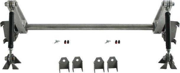 strength Billet aluminum arms incorporate special splines to prevent arms from slipping on torsion tube Can be adapted to fit any type of race or street application Makes it possible to preload the