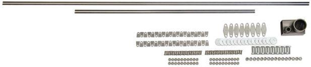 CHASSIS COMPONENTS UNIVERSAL DOOR WINDOW FRAME KIT Use on drag racing vehicles running a plastic/lexan type window Will complete two doors Includes 3 8" steel tubing (2-84" long, 2-48"