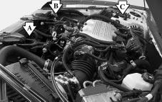 Cooling System When you decide it s safe to lift the hood, here s what you ll see: CAUTION: An electric engine cooling fan under the hood can start up even when the engine is not