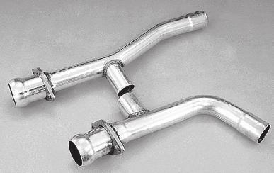 8 MUSTANG Performance Exhaust Systems Mustang Off Road H Pipes 2-1/2 16-gauge aluminized tubing. Mandrel-bent.