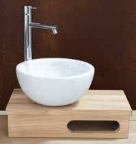 WASHROOM BASIN UNITS OAK CLOAK -ROOM L 40 x D 20 x H 10 cm WALL MOUNTED BASIN UNIT (OPTIONAL BASIN & TAP) Ref. 56014 WITH WHITE BASIN ref 0004 drilled hole included Ref.