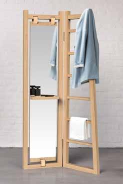 LE VALET ON ONE SIDE A MIRROR WITH INTEGRATED SOLID WOOD SHELF, A PLACE TO LEAVE YOUR