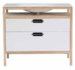BASIN L 101 x D 54 x H 69,6 cm Ref 52310 2 DRAWER WALL HANGING UNIT WITH