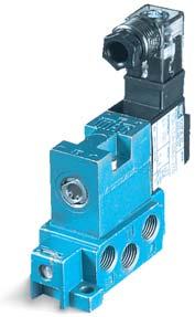 Direct solenoid and solenoid pilot operated valves Function Flow (Max) Individual mounting Series 4/2 #10-32 - 1/8 0.13 C v sub-base non plug-in OPERTIONL ENEFITS 1.