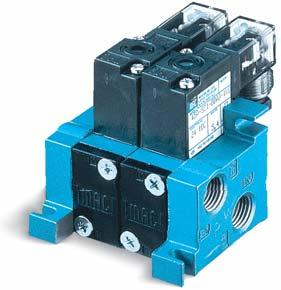 Direct solenoid and solenoid pilot operated valves Function Flow (Max) Manifold mounting Series 4/2 # 10-32 - 1/8 0.20 C v stacking OPERTIONL ENEFITS 1.