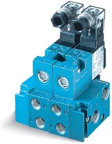 Direct solenoid and solenoid pilot operated valves Function Flow (Max) Manifold mounting Series 4/2 # 10-32 - 1/8 0.11 C v sub-base non plug-in OPERTIONL ENEFITS 1.