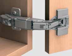 CLIP top 155 zero protrusion inges 155 Features For use in cabinets with interior roll-outs hree-dimensional adjustment Available with INSERA attachment For door thicknesses up to 24 (15/16") Angle