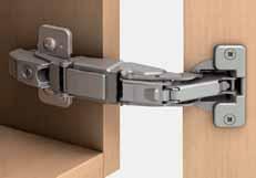 inges CLIP top 125 zero protrusion for thicker doors 125 Features Zero protrusion hinge for thicker doors For use in cabinets with interior roll-outs hree-dimensional adjustment For door thicknesses
