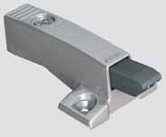 For use with straight-arm hinge and either 0 mm or 3 mm mounting plate only Nickel-plated steel and gray nylon Wing plate (screw-on)