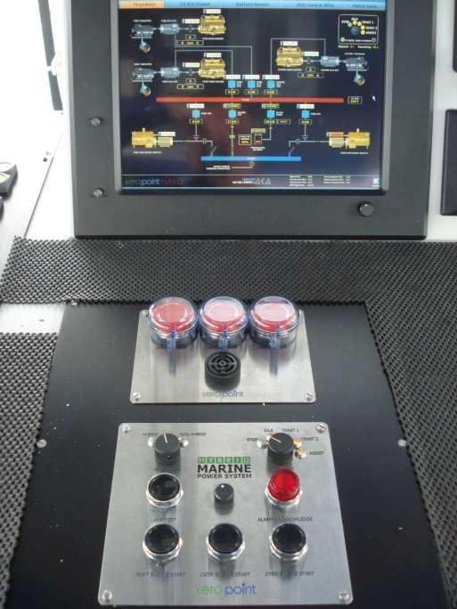 Human Machine Interface Mounted on wheelhouse console and in engine room.