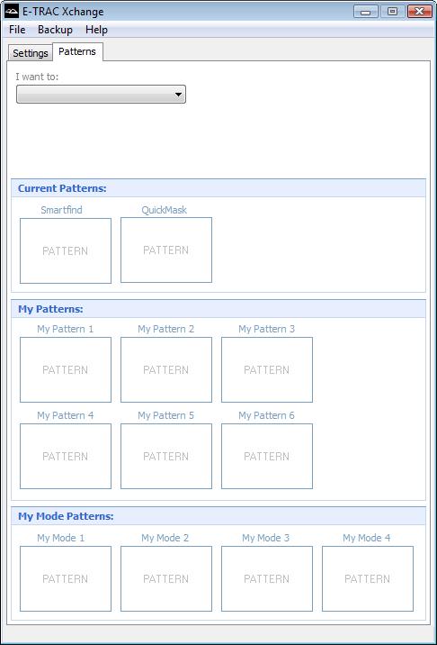 E-Trac Xchange Patterns 20 E-Trac s Discrimination Patterns can be divided into three groups: Current Patterns, My Patterns and My Mode Patterns. The E-Trac Xchange screen layout groups these Disc.