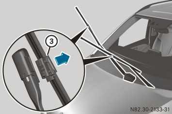 130 Windscreen wipers X Fold the wiper arm away from the windscreen.