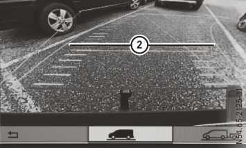 Red guide line? is then at the end of the parking space. The vehicle is almost parallel in the parking space.