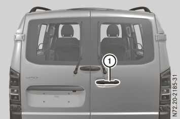 88 Rear doors Opening and closing Rear doors Important safety notes Combustion engines emit poisonous exhaust gases such as carbon monoxide.