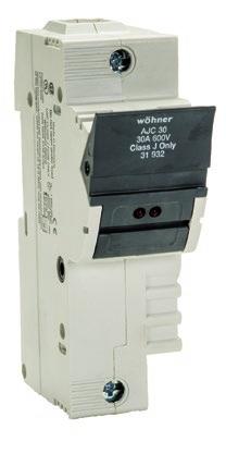 ABUS EasySwitch Fuse Holders AJC 60 For Class J Fuses, 60A DIN-rail ounted Fuse Holders Class J Fuses, 60A ➊➋ One Pole Two Pole Three Pole Ordering and Technical Information 4.65" (118mm) 4.