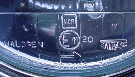 Note: Headlamps may be marked with an approval mark showing the rule of the road for which the headlamp is approved.