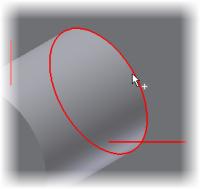 315 inch diameter circle as shown. 22. Save the file. 16. Extrude the circle a distance of 0.076.