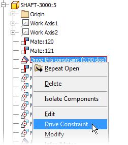 In the Drive Constraint dialog box: For Start, enter -30 deg. For End, enter 30 deg.