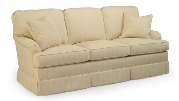 BUY THE INCH STANFORD FURNITURE BESK-382 The example below shows a three-cushion Essentials sofa with an English arm, square back, and kick pleat skirt.