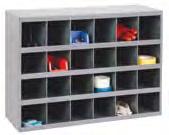 Steel Bins Pigeonhole type steel storage bin units organise small parts Best suited where space is limited and organization