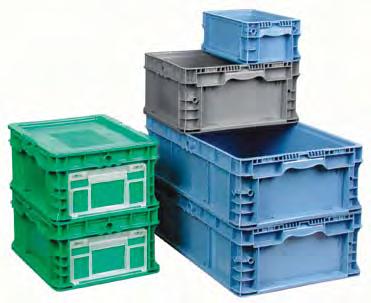 Stack & NEst Containers StakPak Plus 4845 System Containers Stack-only, injection moulded, straight-wall modular containers High-density polyethylene (HDPE) Reinforced external ribbing adds maximum