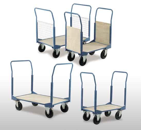 Utility Platform Trucks Double ended trolleys suitable for heavy work loads in warehouses, workshops and factories.