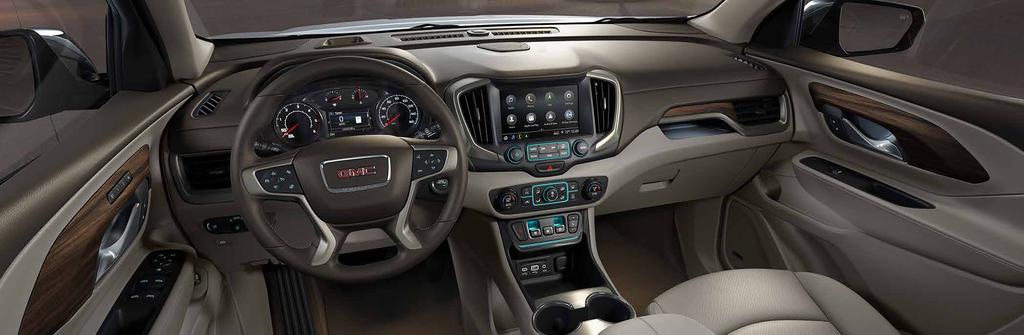A DESIGN THAT DOESN T STOP AT THE DOOR There s a design harmony flowing between Terrain s exterior and interior to create a TERRAIN DENALI INTERIOR IN TAUPE/LIGHT PLATINUM shown with available
