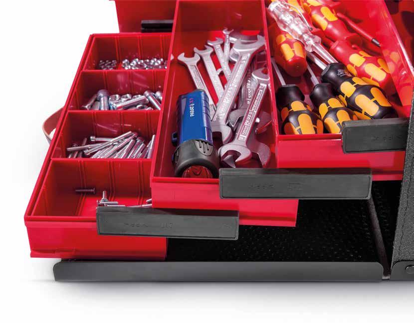 TOP LINE TOP LINE Traditional Organizer! A craftsman uses his tool bag all the time, day after day. So, it is clear that it is often treated roughly and must withstand quite a lot.