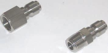 25 STAINLESS STEEL PLUGS PART NUMBER INLET QTY LIST PRICE 24.0079 1/4 NPT F 5000 psi 25 3.00 24.0080 1/4 NPT M 5000 psi 25 3.00 24.0081 3/8 NPT F 4200 psi 25 4.