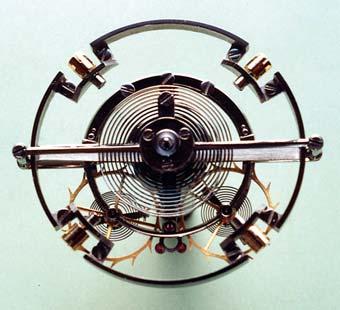 5. The Pratt Independent Double-Wheel Escapement for use in a tourbillon watch. Once again, the sole link between the escape pinions and the escape wheels is the spiral impulse spring.