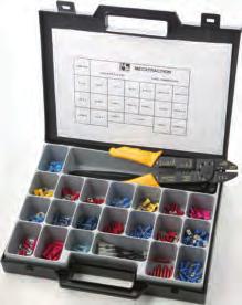 Assorted Terminal Boxes General features Boxes containing a selection of terminals, end splices, sleeves and cable ties for general use. Also contain a UNISERT type crimping tool.