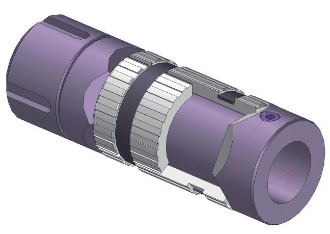 Sectional drawing of an expansion coupling, Series 260 Lock nut