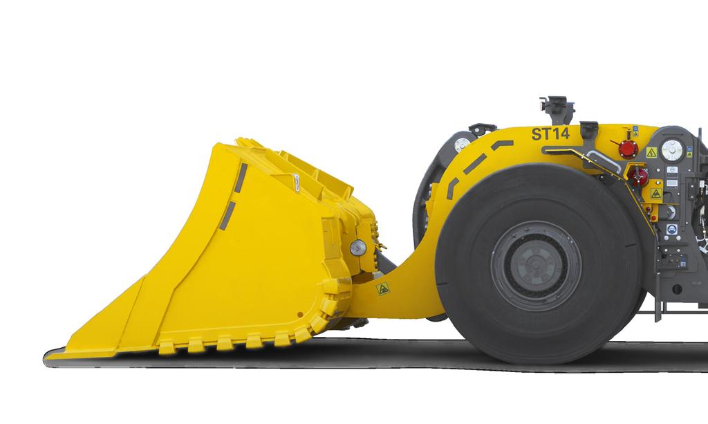 Scooptram ST14 Superior underground mucking The new Scooptram ST14 is full with new features that makes it more powerful and yet more fuel efficient.