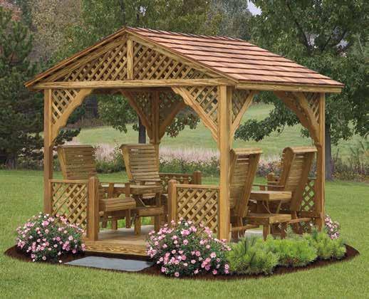 8'x9' Deluxe Garden Glider #1 Pressure-Treated Lumber 4 Gliders 2 Tables